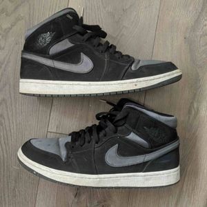 Air Jordan 1 mid SE Nylon Black Grey Anthracite 852542-012 size 11.5